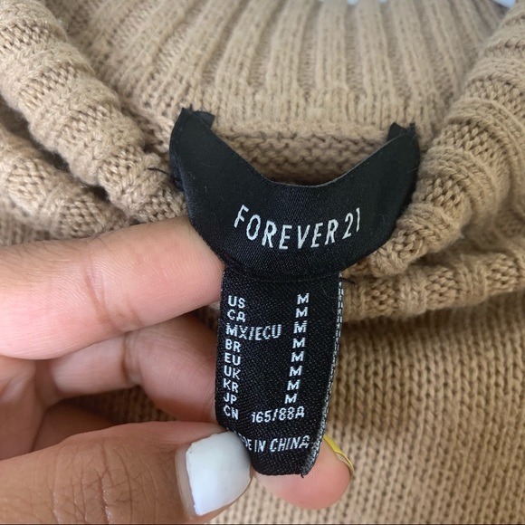 Turtle Neck Sweater - Brown, Tan Basic Sweater - Picture 6 of 6